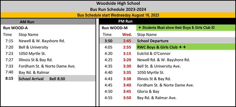23-24 Bus Schedule